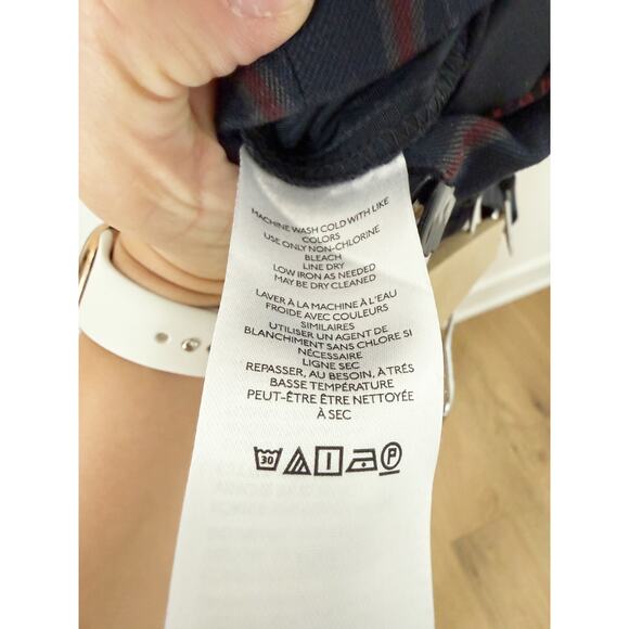 Anthropologie Low-Rise Flare Pants Trousers Blue Red Striped US 4 - Picture 4 of 6